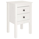Bedside Cabinet White 40x35x61.5 cm Solid Wood Pine 813691