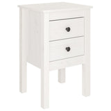 Bedside Cabinet White 40x35x61.5 cm Solid Wood Pine 813691
