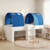 Bed with Tunnel 3 pcs White and Blue Engineered Wood 3423571