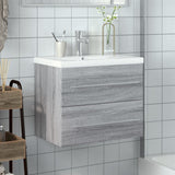 Bathroom Sink Cabinet with Built-in Basin Grey Sonoma 3278774