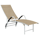 Sun Lounger Cream Aluminium Extra High Adjustable Armrests 310522