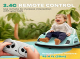 360&deg Rotation Kids Bumper Car, 12V Waltz Car with Remote Control, Dual Joystick, Music, Lights, T3398P348434