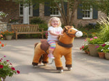 Ride On Horse, Plush Walking Horse Toy with Wheels and Saddle for Ages 3-5 Years Old, Brown T3398P422161