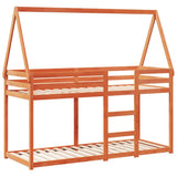 Bunk Bed without Mattress Wax Brown 75x190 cm Small Single Solid Wood Pine 3282091