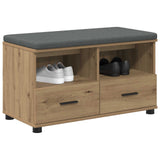 Hall Bench with Cushion with Drawer Artisan Oak 80 x 38 x 46 cm 891463