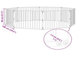 Dog Gate 8 pcs Black 100 x 80 cm Galvanised Steel 891995