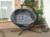 Round Egg Basket Chair, with Steel Stand, Charcoal Grey T3398P314771