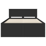 Bed Frame with Headboard Black 140 x 190 cm Engineered Wood 3408572