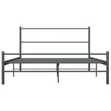 Bed Frame with Headboard without Mattress Grey 160x200 cm Metal 286495