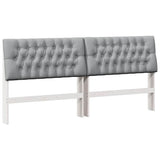 Upholstered Headboard Light Grey 200 cm Solid Pine Wood 879323