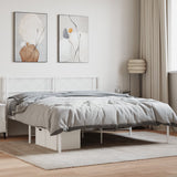 Metal Bed Frame without Mattress with Headboard White 140x200cm 372327