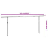 Awning Post Set Anthracite 600x245 cm Iron 315101