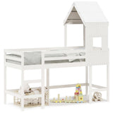 Loft Bed with Ladder and Roof without Mattress White 80x200 cm 3282029