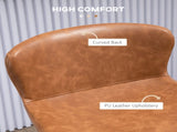 Bar Stools Set of 2, PU Leather Upholstered Bar Chairs, Breakfast Kitchen Counter Chairs with Backs, T3398P328311