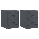 ZNTS Bedside Cabinets 2 pcs Anthracite 34.5x39x44 cm Steel 841624