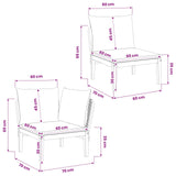 2 pcs Garden Lounge Set with Cushions Solid Acacia Wood & Rope 42022066
