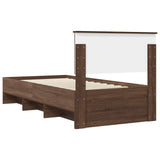 Bed Frame with Headboard Brown Oak 90 x 200 cm Engineered Wood 3408892