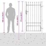 Fence Gate Grey 100 x 175 cm Powder coated steel 42008882