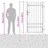 Fence Gate BOXTEL 103 x 225 cm Powder-Coated Steel Grey 42008882