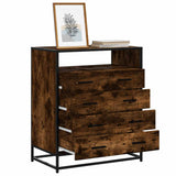 Drawer Cabinet Smoked Oak 70x41x83.5 cm Engineered Wood 849091