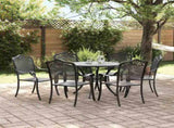 Garden Dining Set 7 pcs Black Aluminium 3334705