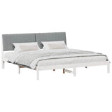 Bed Frame with Headboard White 200 x 200 cm Solid Pine Wood 3394402