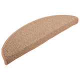 Stair Mats 15 pcs 56x17x3 cm Light Brown Half Round 149851