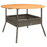 Garden Table with Acacia Wood Top Grey 110x71 cm Poly Rattan 368626