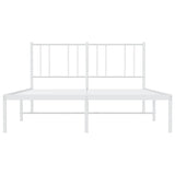 Metal Bed Frame without Mattress with Headboard White 135x190cm 352528