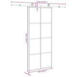 Sliding Door with Hardware Set 90x205 cm ESG Glass&Aluminium 3332896