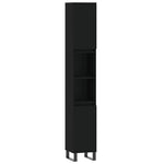 ZNTS 3 Piece Bathroom Furniture Set Black Engineered Wood 3190284