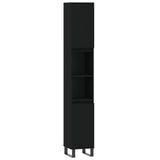 ZNTS 3 Piece Bathroom Furniture Set Black Engineered Wood 3190284
