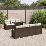 Garden Sofa Set with Cushion Manual 8 pcs Brown Poly rattan 3357141