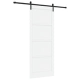Sliding Door 93 x 232 cm Engineered Wood White and Black 3449915