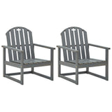 Garden Chair Set of 2 Grey Solid acacia wood 312419