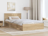 Bed Frame with Headboard Sonoma 100 x 200 cm Solid Pine Wood 3410638
