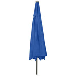 ZNTS Outdoor Parasol with LED Lights and Metal Pole 400 cm Azure Blue 312537