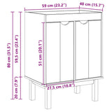 Bathroom Sink Cabinet OTTA 59x40x80 cm Solid Wood Pine 4013460