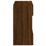 TV Wall Cabinet with LED Lights Brown Oak 58.5x30x60.5 cm 837098