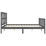 Bed Frame without Mattress Grey 200x200 cm Solid Wood Pine 3192513