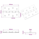 Hinge 48 pcs 100 x 70 x 8 mm Silver Steel 42041402