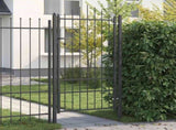 Fence Gate HORST 100 x 175 cm Metal Black Lockable 42034052