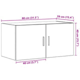 Wall Cabinet Black Oak 80x39x40 cm Engineered Wood 862012