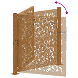 Garden Gate 100x100 cm Weathering Steel Leaf Design 4100964