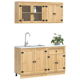 Cabinet with Shelf SKI 4 pcs Honey Brown Solid Pine Wood 3392644