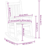 Rocking Chair for Children White Solid Wood Poplar 4008877