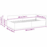 Corner Bed Frame Light Grey 100 cm x 200 cm Velvet 42016091