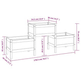 Planter Black 178.5x44x75 cm Solid Wood Pine 822251