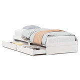 Bed Frame without Mattress White 75x190 cm Solid Wood Pine 3301647