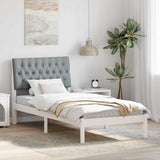 Bed Frame with Upholstered Headboard White 90 x 200 cm 878848